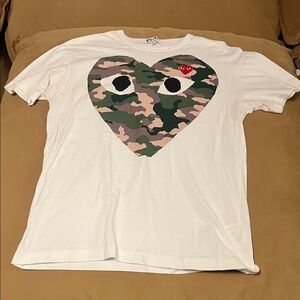 Comme des Garçons PLAY Camo Heart T-Shirt | Graphic Tee | XXL | Made in Japan